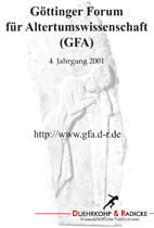 Umschlagbild: Göttinger Forum für Altertumswissenschaft (2001)